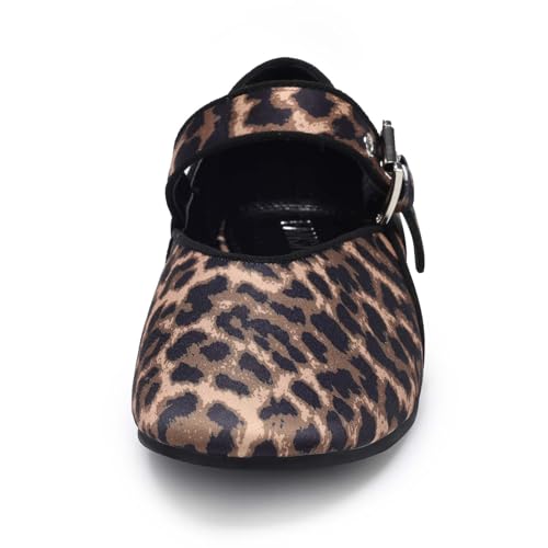Women Leopard Ballet Flats Mary Jane Flats with Buckle Strap Comfortable Leopard Ballerina Flat Shoes3