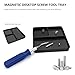 ZNDAW Magnetic Parts Tray, Aluminium Alloy RC Screws Organizer with Magnetic Pad, Automotive Small Tool Tray Electronic Repair Screws Holder for Sockets Bolts Pins, Car Accessories (Black)