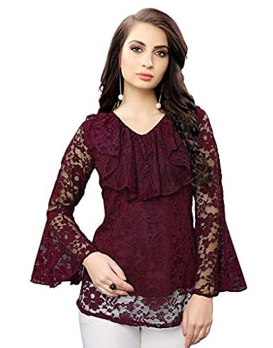 Fashion fly Girls Ruffled Net Top