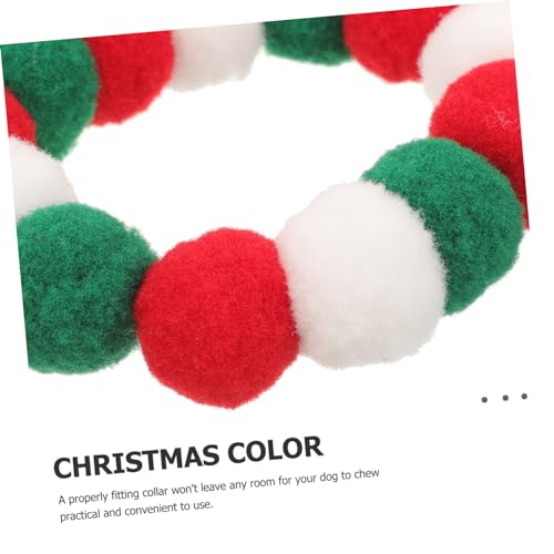 Collar de Navidad para gatitos y cachorros con pompones y cascabel elástico cómodo 8