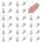 UNICRAFTALE Environ 100pcs Boules en Acier Inoxydable 4mm - Pendentifs et Perles Rondes po...