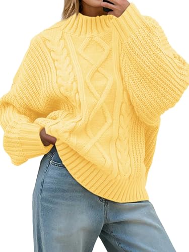 Saodimallsu Womens Oversized Cable Knit Sweaters...