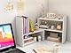 EasyPAG Schreibtisch Regal Holz Freistehend Kleines Bücherregal Verstellbar Schreibtisch Organizer Ständer Bürobedarf Ablage Display Regal,Weiß