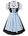 Femme Dirndl pour Robe 3 pièces Oktoberfest, Chemisier, Tablier Bleu Et Noir SLH02116-1_M