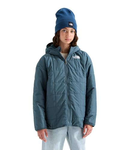 THE NORTH FACE short parka réversible fille Granite Grey moyen