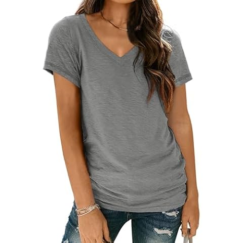 AUTOMET Women's Short Sleeve V Neck T-Shirt Cover