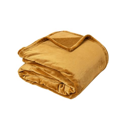 Couverture Velvet Microvelours Toison d’or Miel 180x240cm