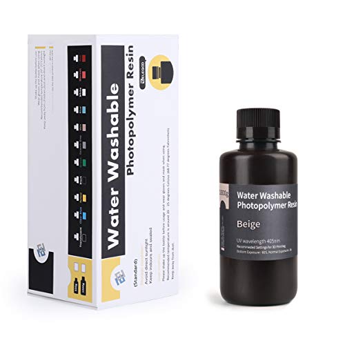 Image of ELEGOO Water Washable 3D Printer Resin LCD UV-Curing Resin 405nm Standard Photopolymer Resin for LCD 3D Printing 1000Gram Beige