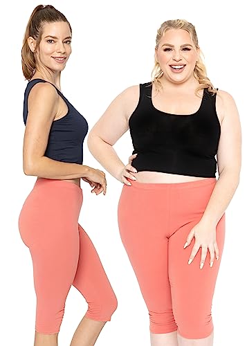 Image of STRETCH IS COMFORT Women's Ultra Buttery Smooth Cotton Leggings, Knee Length Leggings or Shorts | Small to 5X