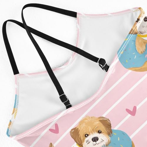 Girls Swimsuit Cute Puppy Lying Patterns One Piece Swimwear4