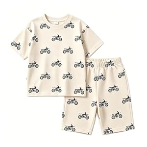Ensembles Garçon Été Ensemble d'été pour garçons : T-Shirt à Manches Courtes imprimé Graphique et Short, Deux pièces décontractées pour Tout-Petits et Enfants