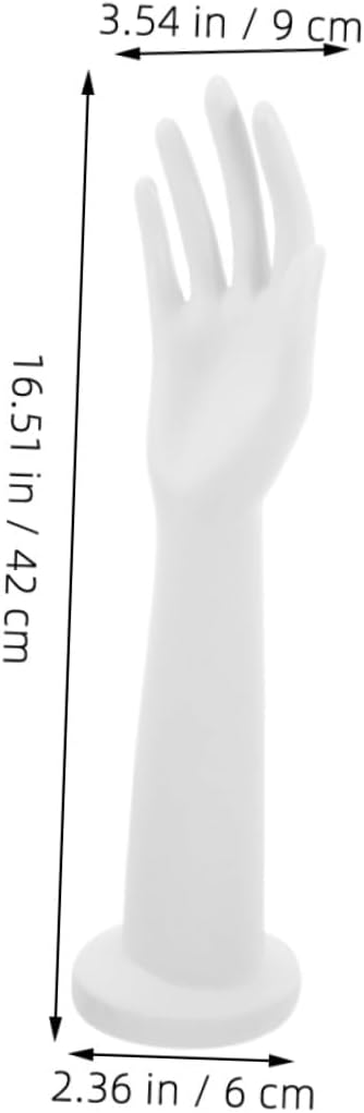 2pcs Female Mannequin Hand Display Stand, Matte White PVC Long Hand Model for Jewelry Holder, Bracelet and Ring Display, Wedding and Photography Prop