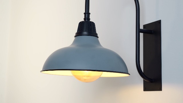 Image of JONATHAN Y Stanley 1-Light Gooseneck Sconce 12.25 inch, Silver Blue /Black