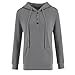 Women's Button Collar Hoodie Sweatshirts Long Sleeve Fleece Workout Pullovers Top Fall Casual Cute Hooded Sweater (Dark Grey,Large)
