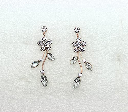 Image of Faship Gorgeous Rhinestone Crystal Floral Necklace Earrings Set