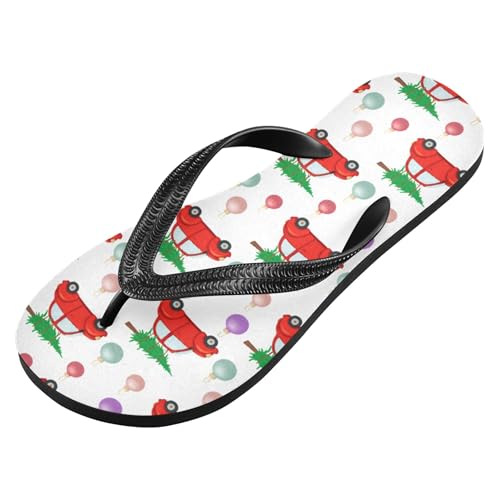 Burbuja Christmas Cars Flip Flops for Women Men, Soft Thong Sandals Rubber Slippers for Pool Beach Essentials2