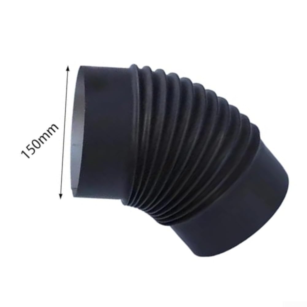 Tubo a gomito da 45 gradi in acciaio inox per camino flessibile stufa camino nero 150 mm