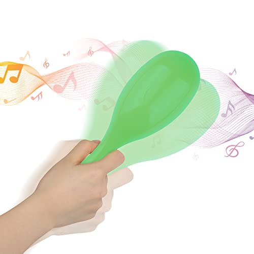 Muscell Maracas Loudly Noise Makers Percussion Musical Instruments,Durable Abs Plastics Large Maracas 9.5 Inch For Cow Bell / Patry / Sporting Events - Green #TOP2