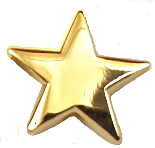 Image of Metal Enamel Pin Badge Brooch Gold Star 18mm (Gold plated)