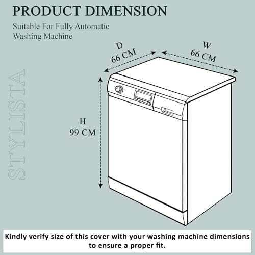 Image of Stylista Top Load Fully Automatic Washing Machine Cover Compatible for IFB 8 kg, 8.5 kg, 9 kg & 9.5 kg, Surface Pattern Grey