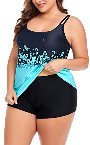 B2prity Tankini Swimsuits for Women Two Piece Bathing Suits Tummy Control Long Torso Tank Tops with Shorts3