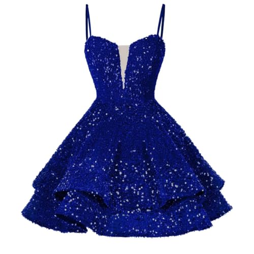 RSOETOO Sequin Short Homecoming Dress for Teen Sparkly Prom Dresses Sweet 16 Photo Shoot Cocktail Gowns RO058