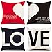 Juego de 4 Fundas Cojines 45x45 Funda de Almohada linaza Modernas Cojines Decoracion para Sofa Amor de Pareja Agradecido