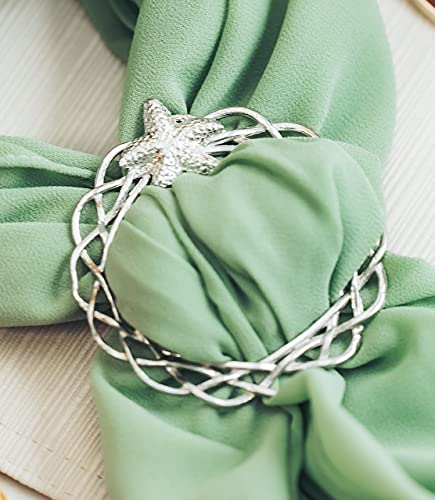 Handmade Starfish Scarf Ring - Nautical Scarf Clip for Women Scarves - Large Round Scarf Jewelry - By House of Morgan Pewter2