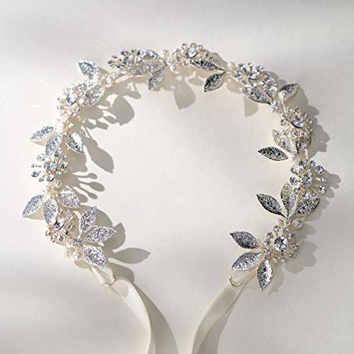 Sweetv Bridal Headpieces For Wedding Headband And Earrings Set, Handmade Wedding Hair Accessories For Brides #TOP5