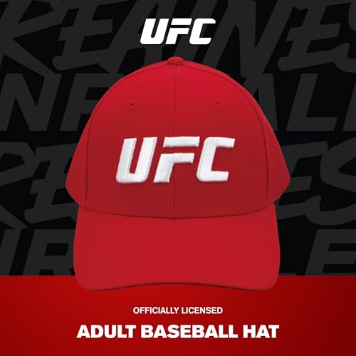Image of Concept One Unisex Adult UFC Baseball Hat, 6 Panel Adult Flex Fit Active Sport Cap with Curved Brim