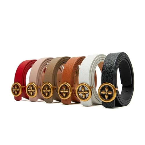 Decorative Belt 2.3cm Women's Belts Versatile Plum Buckle Decorative Jeans Belt Ladies Solid Color Thin Waist Belt For Trench Coat for Country Concert Outfit(Pink)3