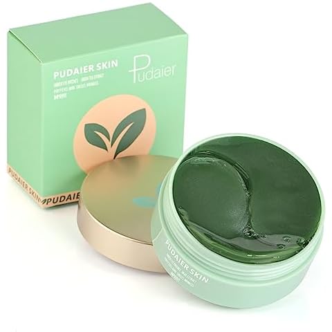 Marine Forest Under Eye Patches for Puffy Eyes, Dark Circles and Wrinkles, 60 Pcs Eye Masks with Rose, Snail and Green Tea Extract to Refresh Your Eye Skin (Green Tea Extract) Cover