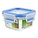 Emsa Clip&Close 508535 Boîte Fraîcheur Carrée + Couvercle, Transparent/Bleu, 0,25 L