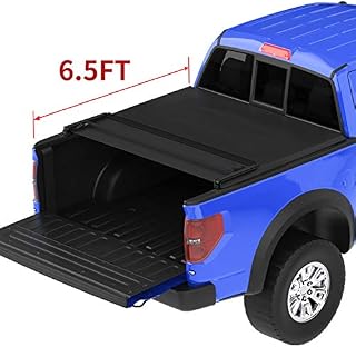 oEdRo Quad Fold Tonneau Cover Soft Four Fold Truck Bed Covers Compatible