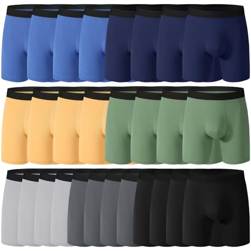 28 Pack Mens Boxer Briefs Cotton Underwear Colorful Soft Breathable Underwear Bulk for Men Size S Multi