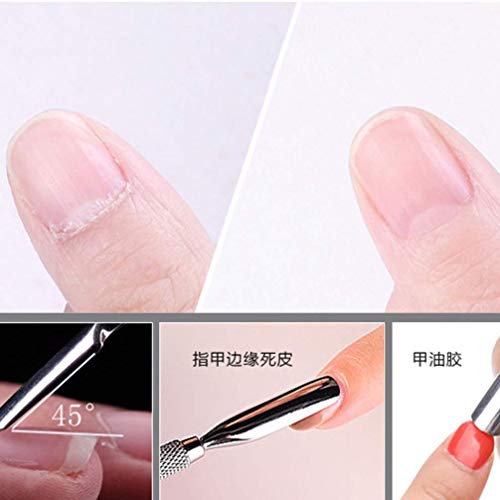 HZWLF Nail Art Tool, 2 Stück Nagelhautschieber und Cutter Robustes seitliches Edelstahl-Nagelhautentfernungslöffel… – Bild 4