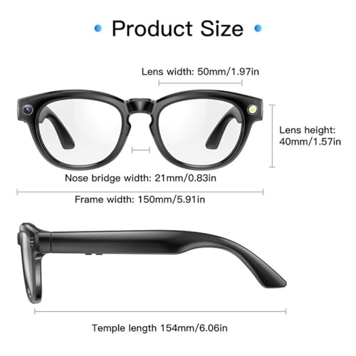 Cámara HD grabadora con altavoz bluetooth y asistente de voz en gafas inteligentes 5