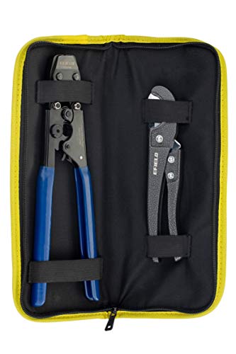 Image of EFIELD Pex-b Pipe Tubing /Tool Combo Blue & Red 1 /2 inch 2x 100 ft Rolls 200 Ft Length for with Pex Cinch Clamp Crimping Tool and Pipe Cutter In Heavy-Duty Canvas Bag,(E99KIT)
