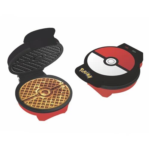 Uncanny Brands - Pokemon Pokeball Maschine zum Erstellen Ihrer Waffeln mit dem Poke Ball - Europäischer Stecker - Typ C (WM1-POK-PK1-EU) - Geschenk Friki - Küche