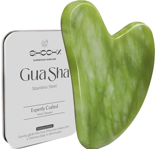 Gua Sha Jade Stein, Natürliche Jade Gua Sha für SPA Akupunktur-Therapie Trigger-Punkt-Behandlung, Gesichtsmassagegerät, Geeignet für Frauen & Männer Hautpflege, Grün Gua Sha Jade Stein, Natürliche Jade Gua Sha für SPA Akupunktur-Therapie Trigger-Punkt-Behandlung, Gesichtsmassagegerät, Geeignet für Frauen & Männer Hautpflege, Grün