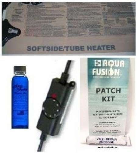 Softside Waterbed Heater with a 4oz Premium Water bed Conditioner & Patch Kit for King, Queen, Full & Twin Soft Sided Mattresses