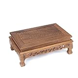 木製供養台 純木製仏壇用台座 香炉台・仏像台座・経机機能 お盆・法事用 天然木彫刻 多サイズ対応 (L)