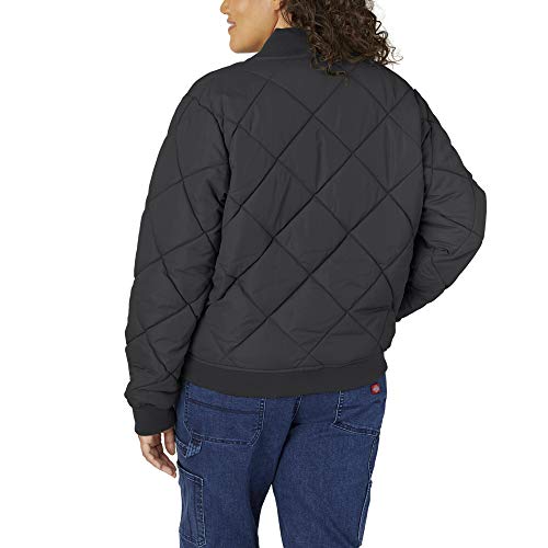 Dickies Women’s Plus Size Cozy Black Quilted Bomber Jacket - Perfect for Every Season! - Image 2