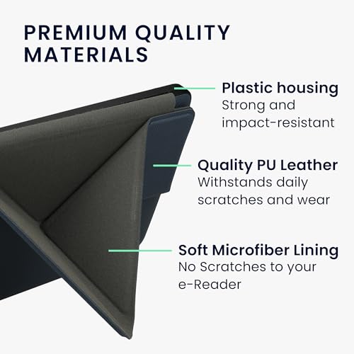kwmobile Hülle kompatibel mit Kobo Clara 2E / Tolino Shine 4 Hülle - Kunstleder Case - eReader Schutzhülle - Cover Dunkelblau
