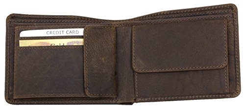 FLW Men's Compact Sized Natural Strong Genuine Leather Wallet2