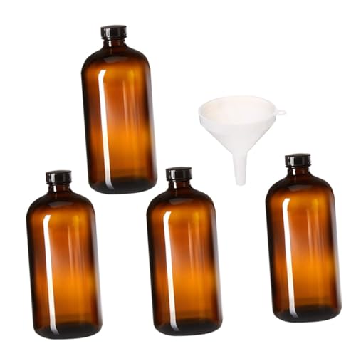 CIYODO 4pcs Light-proof Glass Bottle Small Mouth Bottles for Hospital Random Color