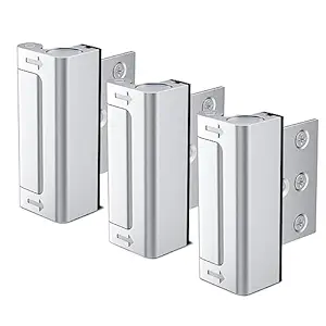 Lvyesea 3Pcs Door Reinforcement Lock, Door Locks for Kids Safety, Door Safety Locks from Inside, Withstand 800lbs Force - Enhance Home Security, Door Lock Security, Aluminum Construction (Silver)