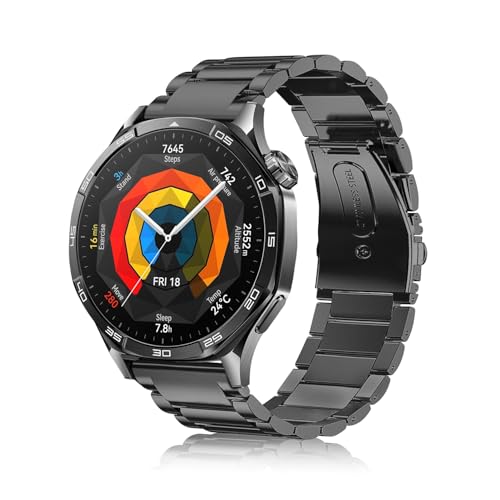 FINTIE Armband kompatible mit Huawei Watch GT5/GT5 Pro 46mm/Watch GT4 46mm/Watch GT3/GT3 Pro Smartwatch - Edelstahl Metall Uhrenarmband