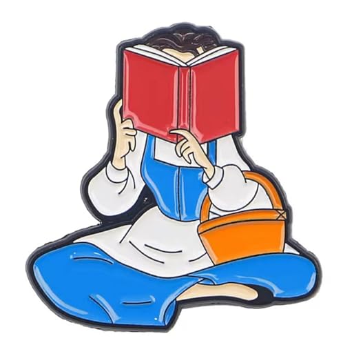 Beauty Beast Princess Belle Reading Book 1.25 Inches Tall Metal Enamel Pin