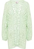 tutorial giacca uncinetto tunisino Filato grosso NALLY Giacca all\'Uncinetto, Menta, M/L Donna